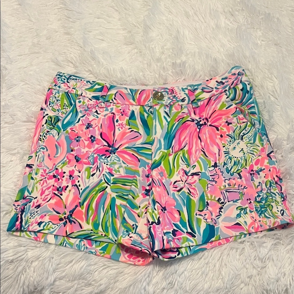 Lilly Pulitzer Pink and Green High Waist Shorts